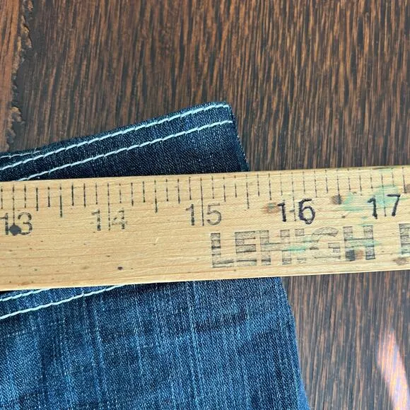 Lafayette 148 NY Retro Blue SZ 8 Pants High-Rise Wide-Leg Ankle Button-Fly Denim