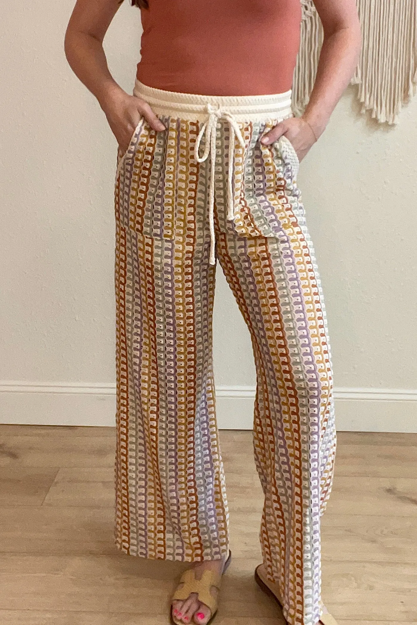 Lana Tie Front Crochet Pants