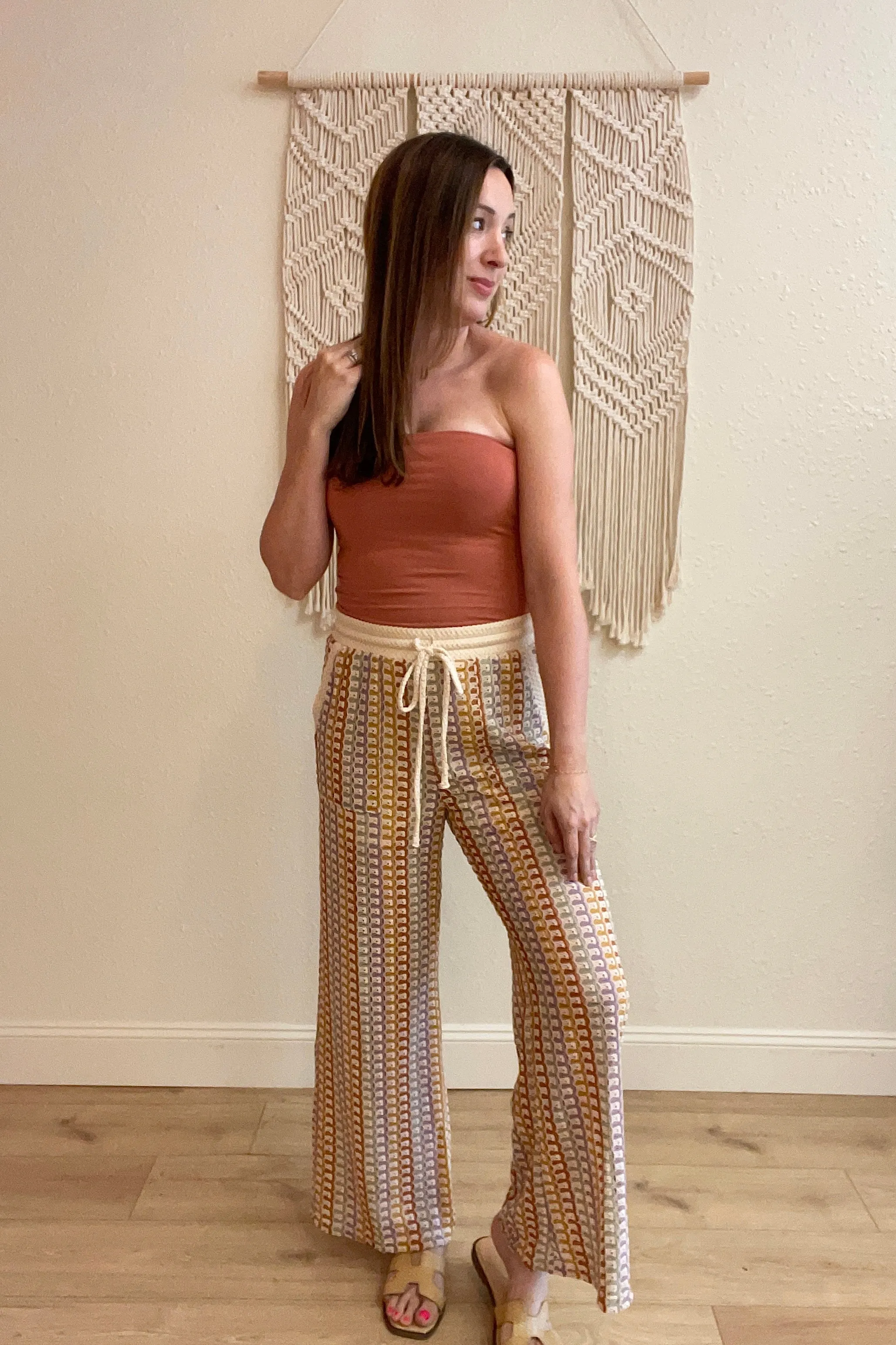 Lana Tie Front Crochet Pants