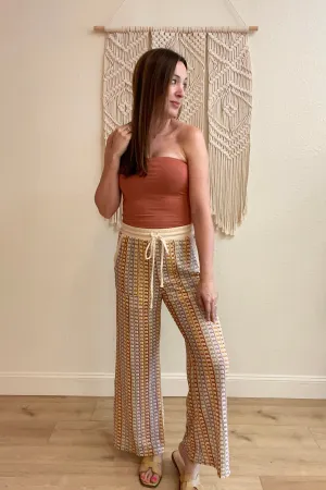 Lana Tie Front Crochet Pants