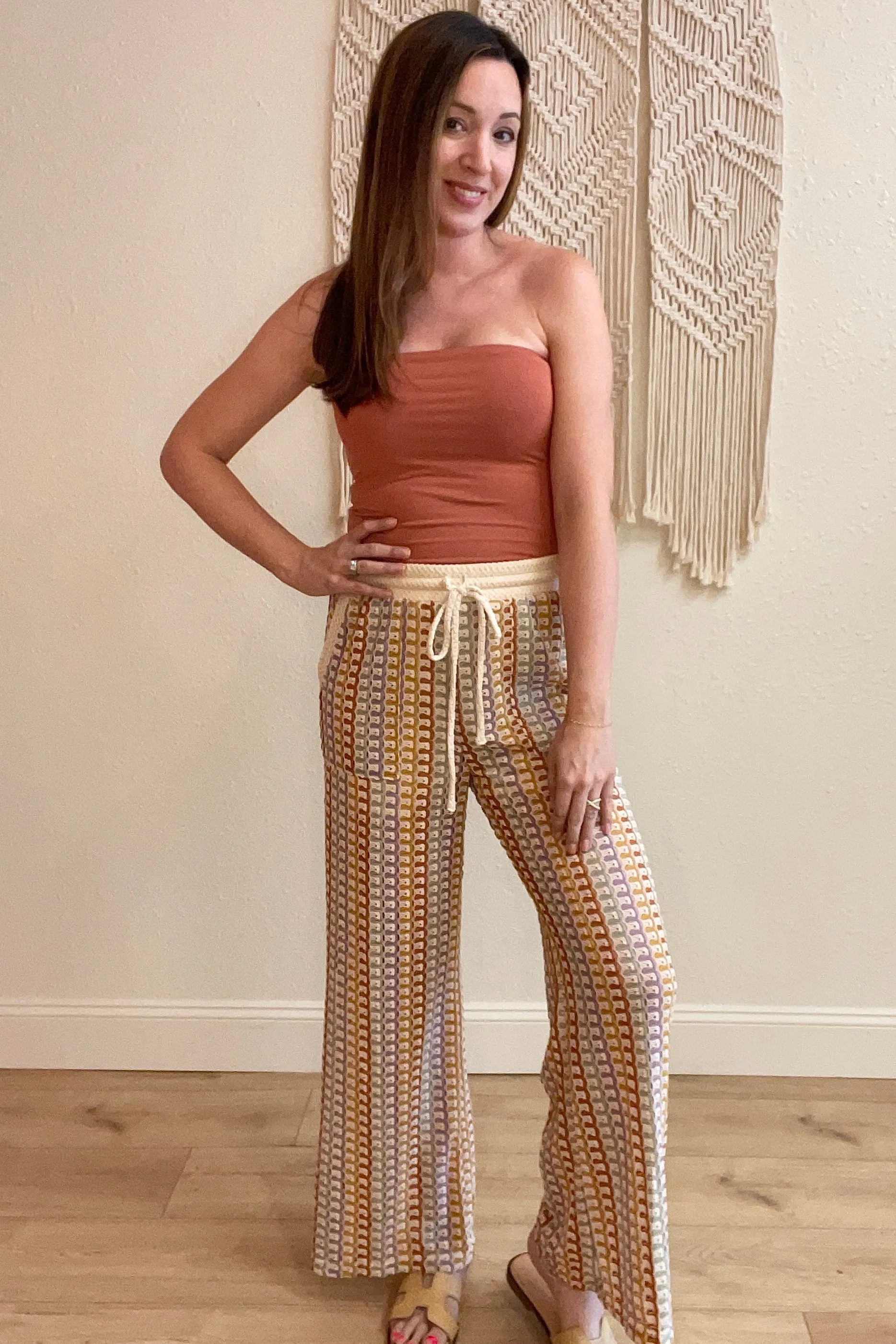 Lana Tie Front Crochet Pants