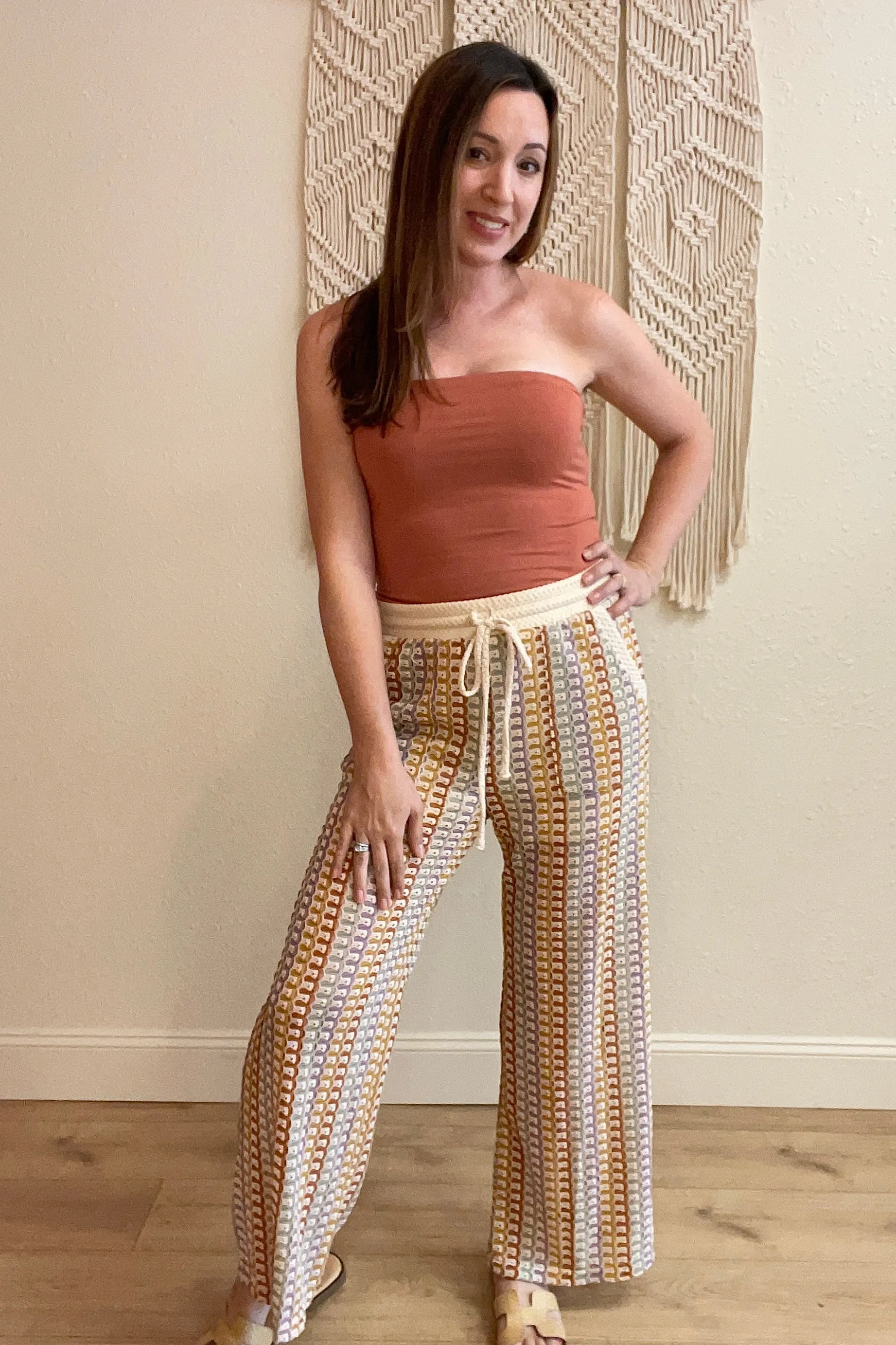 Lana Tie Front Crochet Pants
