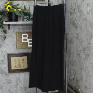 LC Lauren Conrad Womens Ribbed Knit Wide Leg Heavyweight Pants Black M