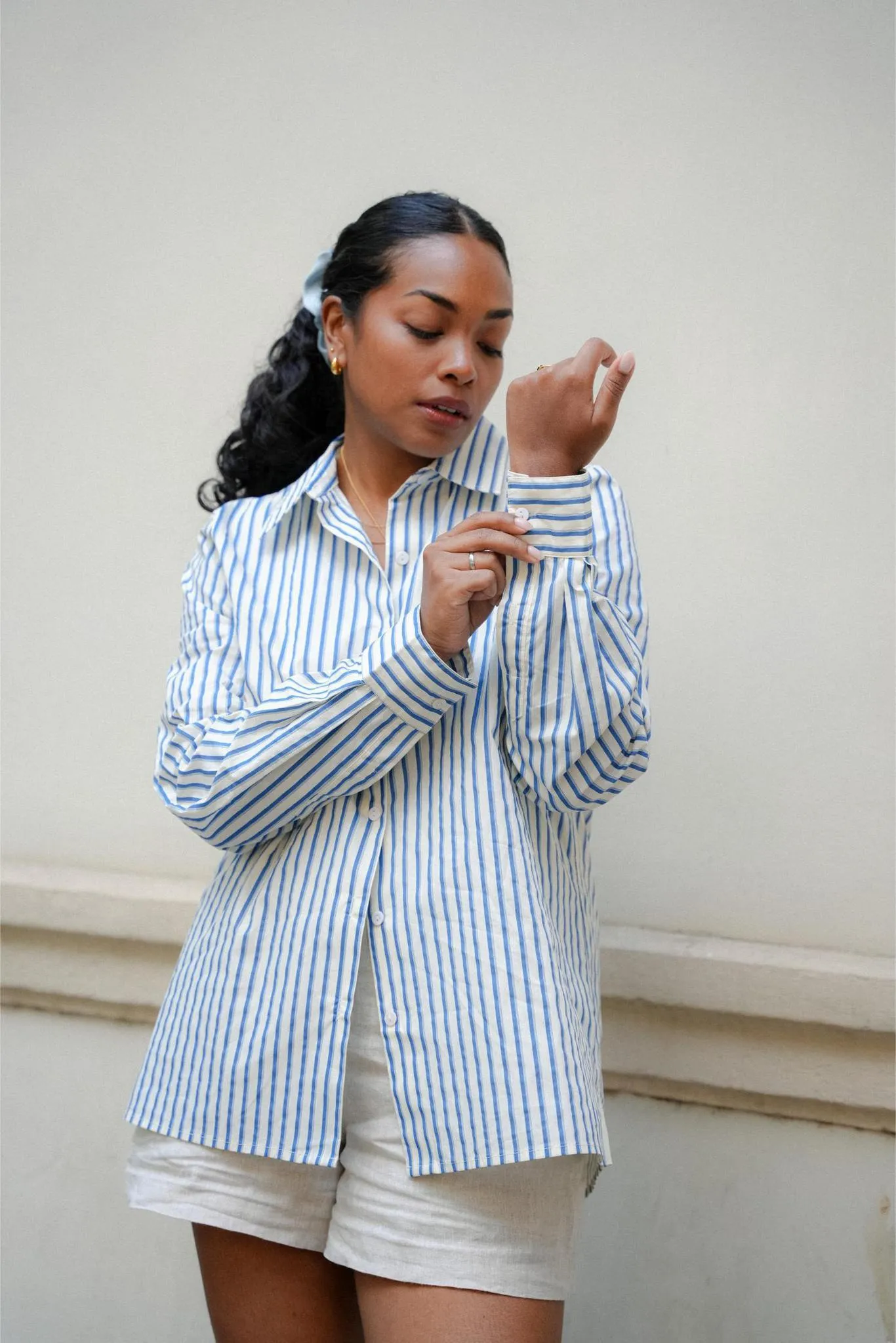 LE BOYFRIEND SHIRT IN BLUE STRIPES