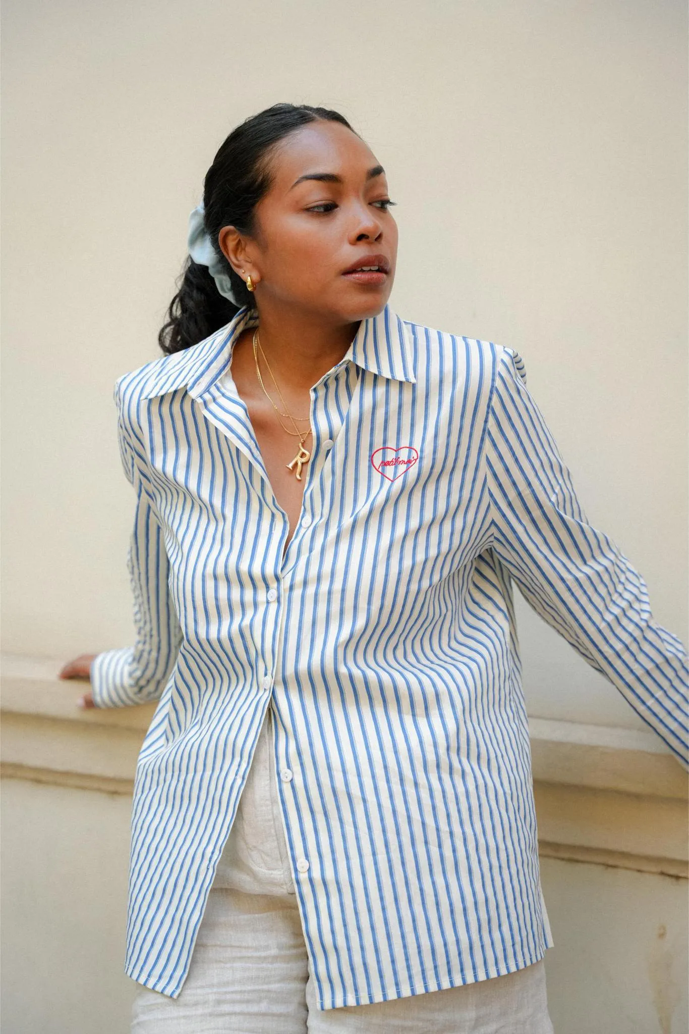 LE BOYFRIEND SHIRT IN BLUE STRIPES