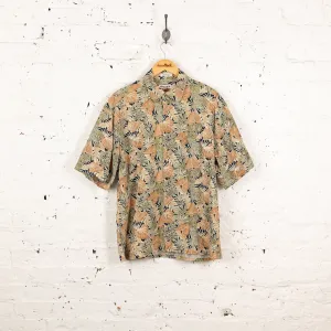 Leaves Pattern Hawaiian Shirt - Green - L