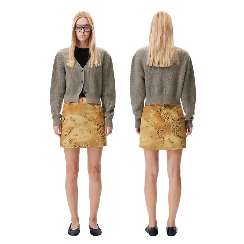 Leopard Print A-Line Skirt