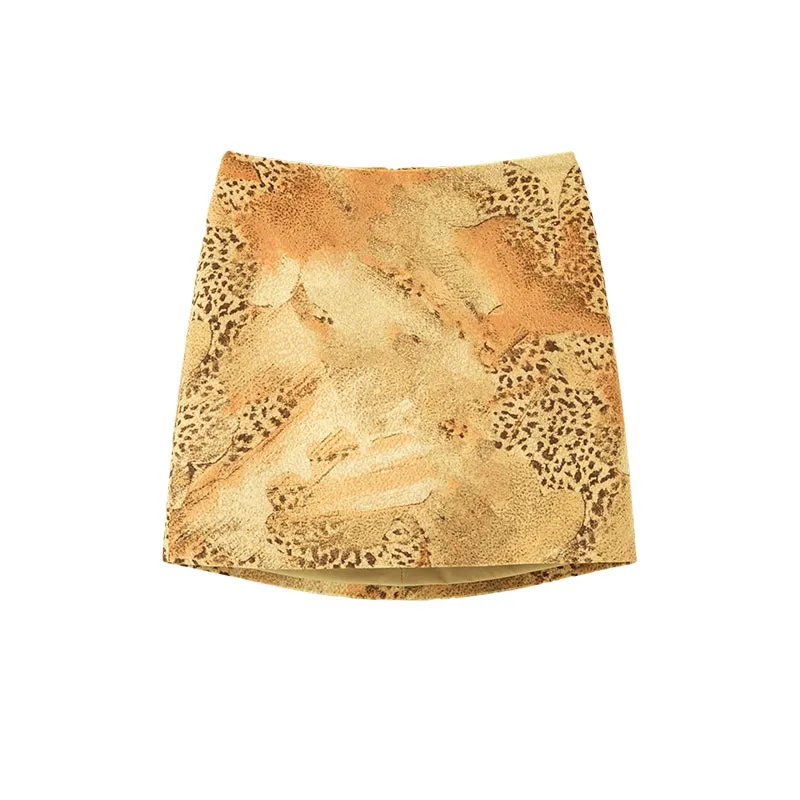 Leopard Print A-Line Skirt