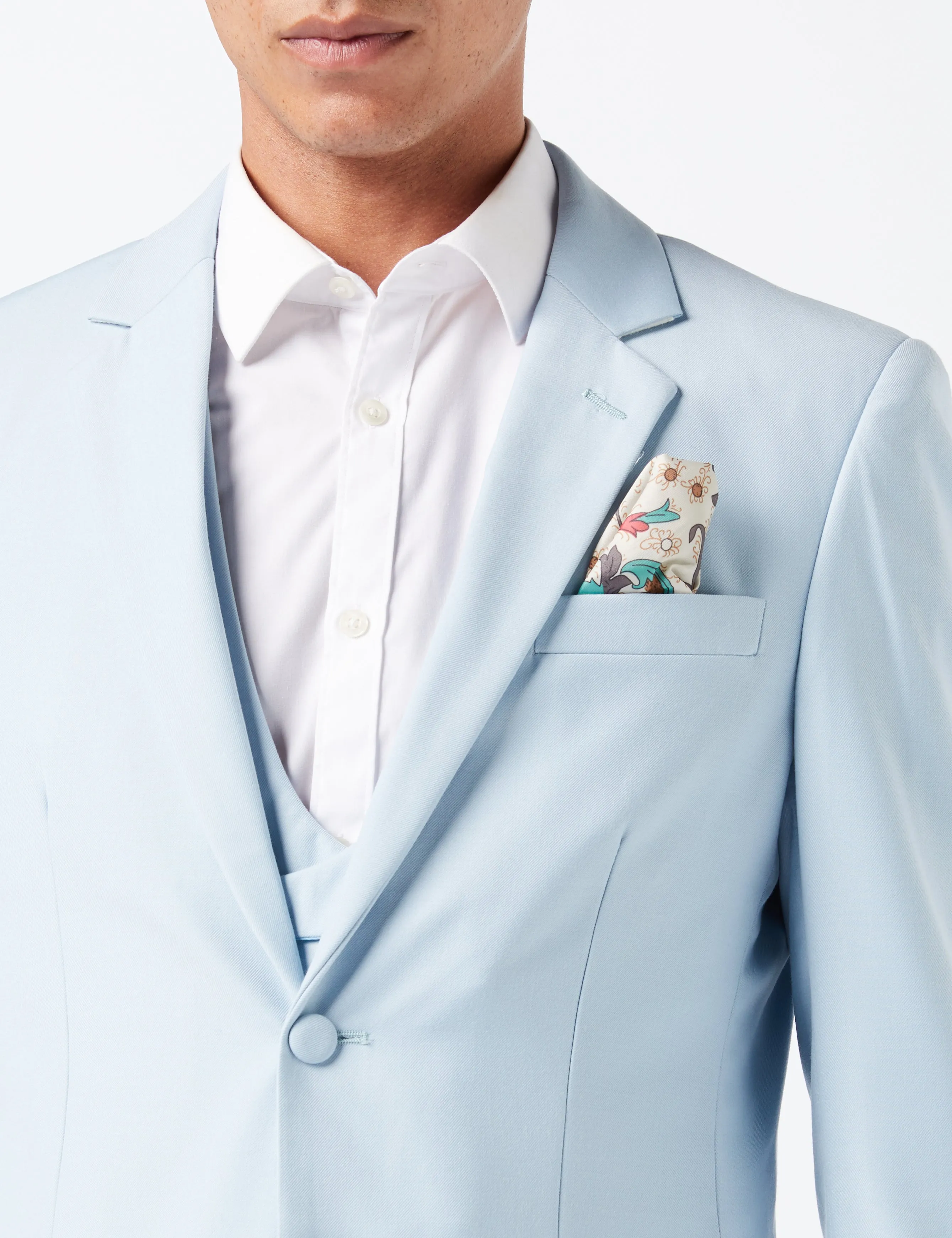 LETE - PALE BLUE SUMMER WEDDING JACKET & WAISTCOAT