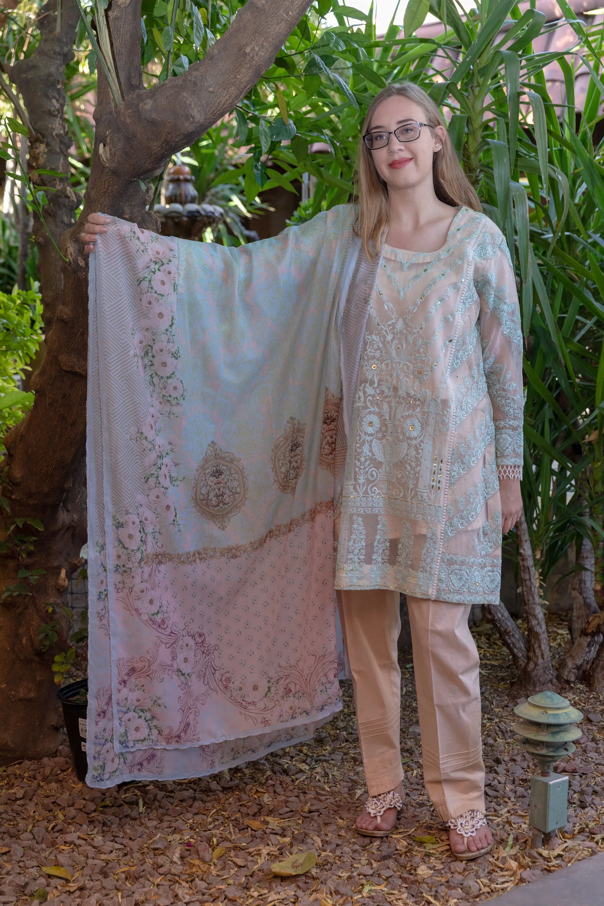 Light Blue Suit Salwar Kameez - Gulahmed Eid Collection