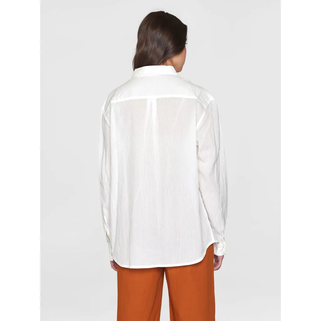Light stripe structure shirt in off white