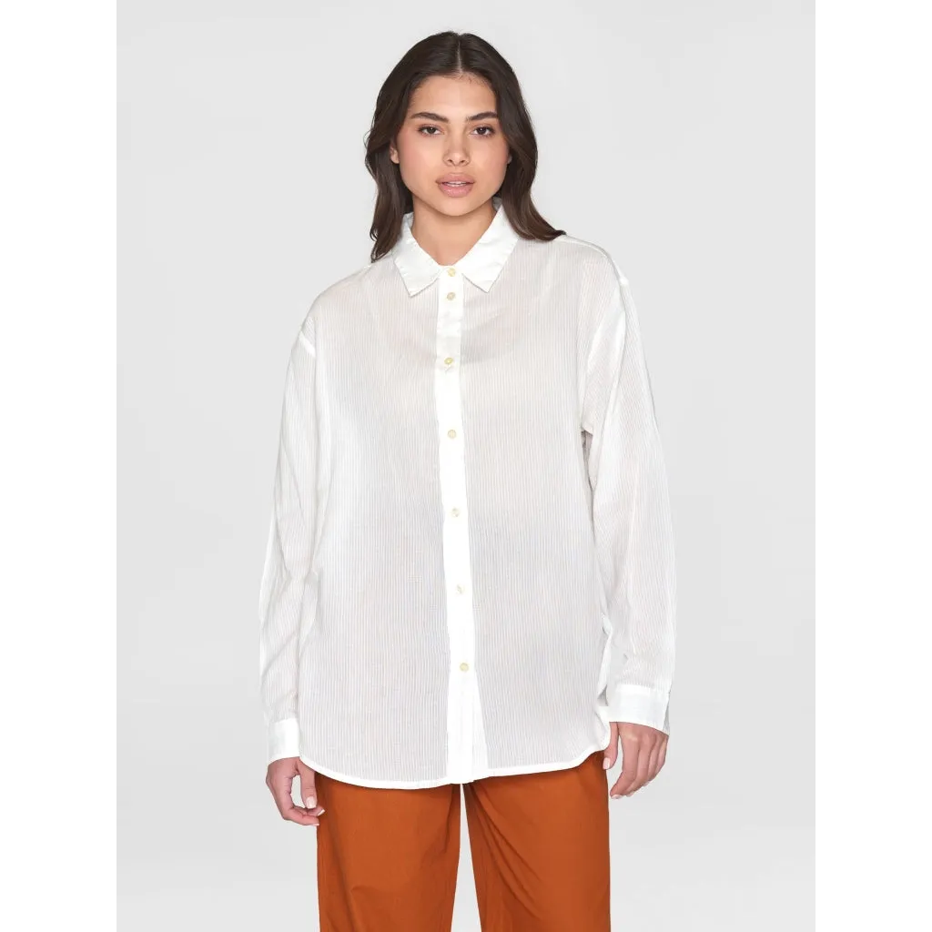 Light stripe structure shirt in off white