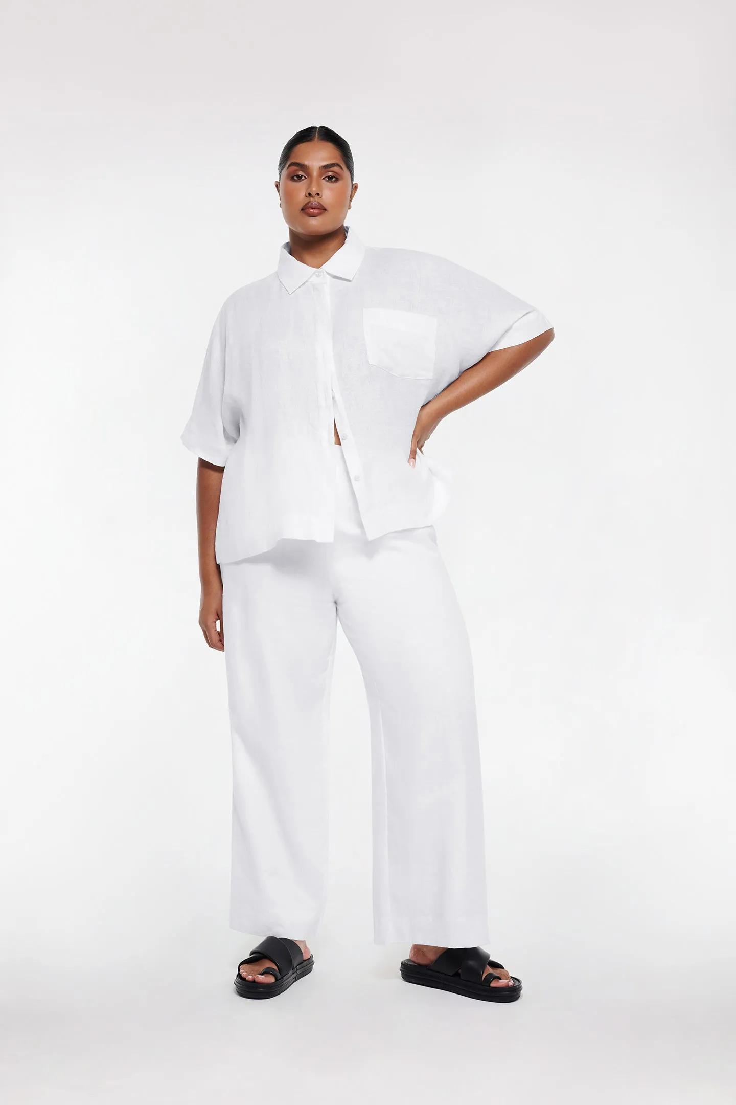 LINEN BOXY SHIRT