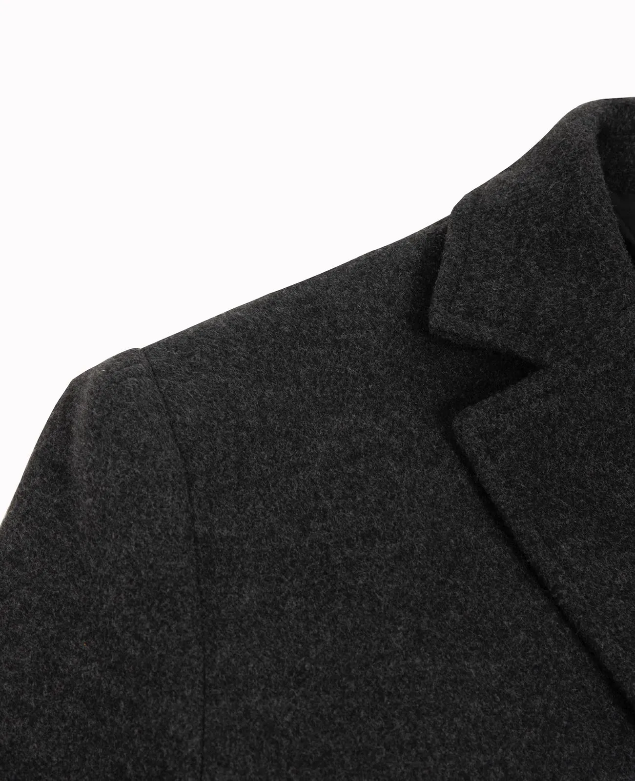 Lisskolo Men's Classic Wool Trench Overcoat Single Breasted Mid Long Wool Blend Top Pea Coats Jackets