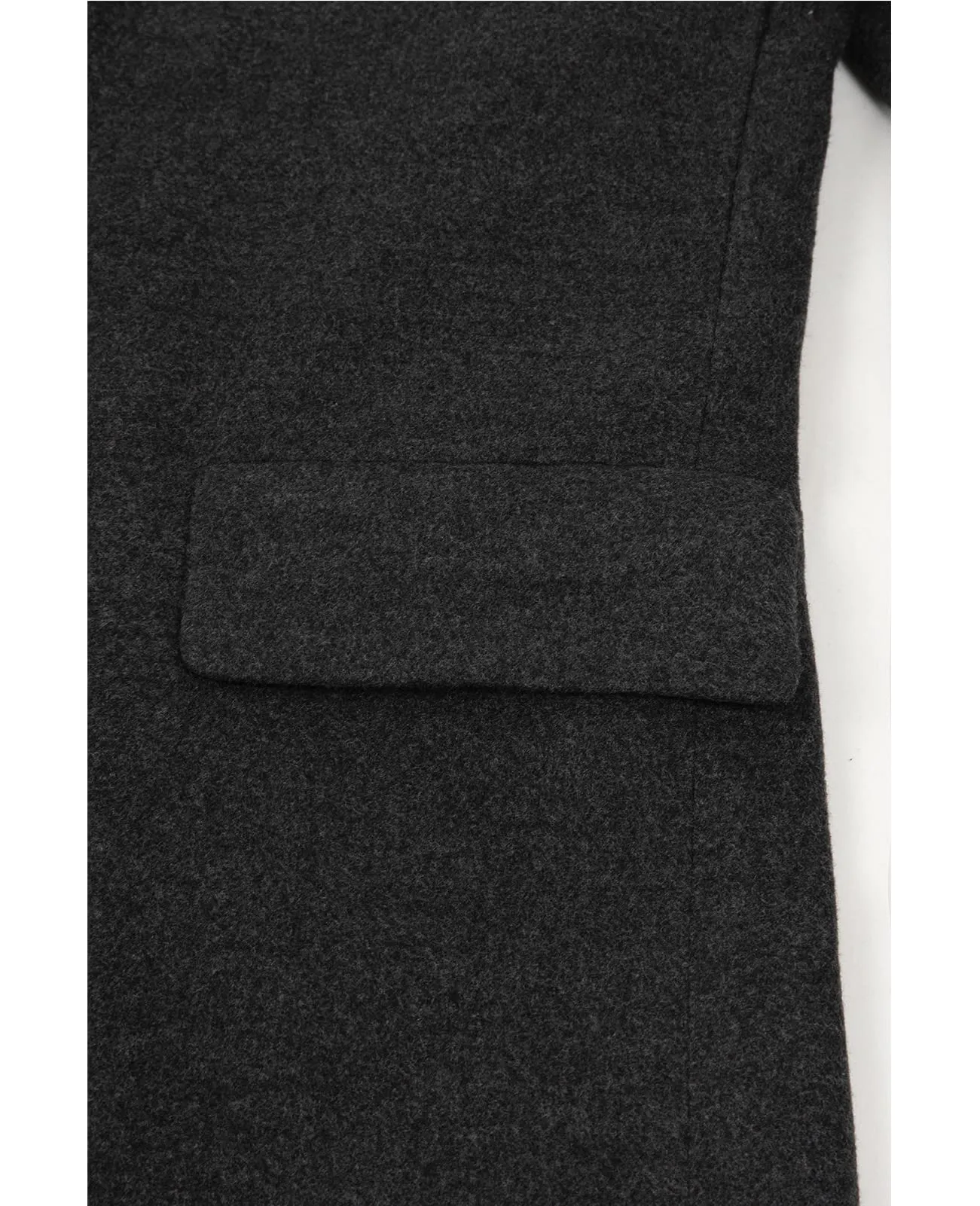 Lisskolo Men's Classic Wool Trench Overcoat Single Breasted Mid Long Wool Blend Top Pea Coats Jackets