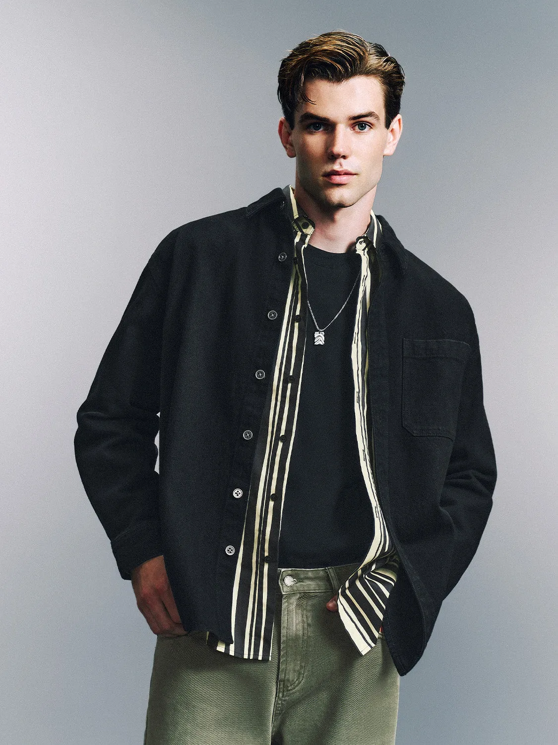 Loose Button Up Denim Shirts