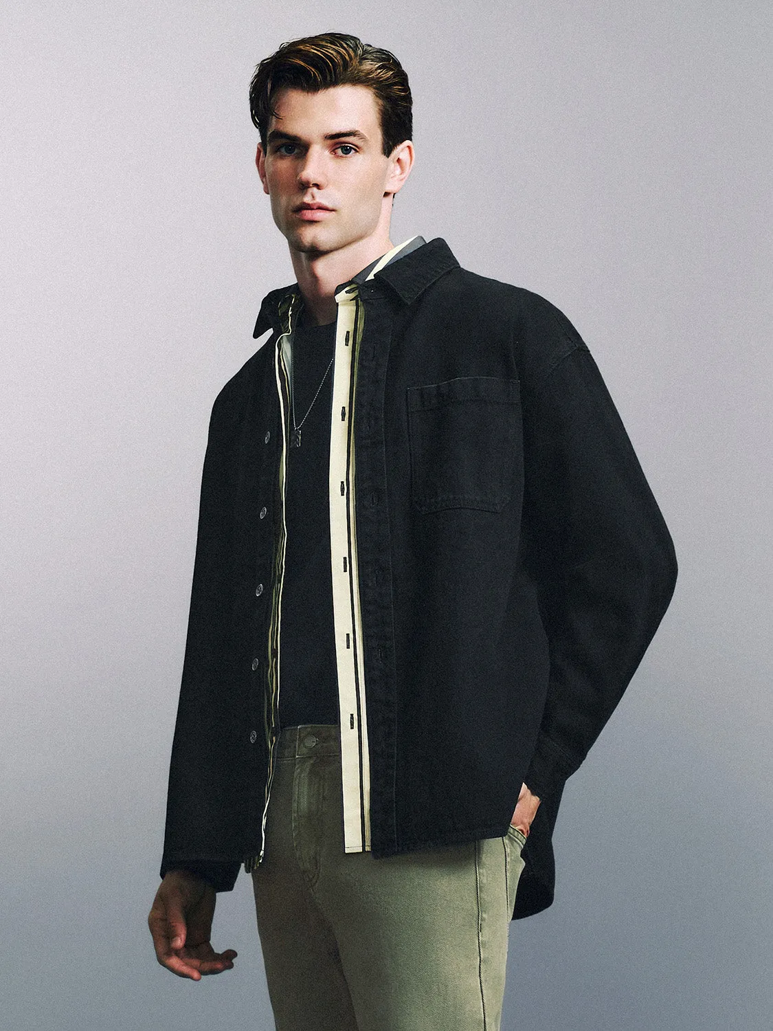 Loose Button Up Denim Shirts