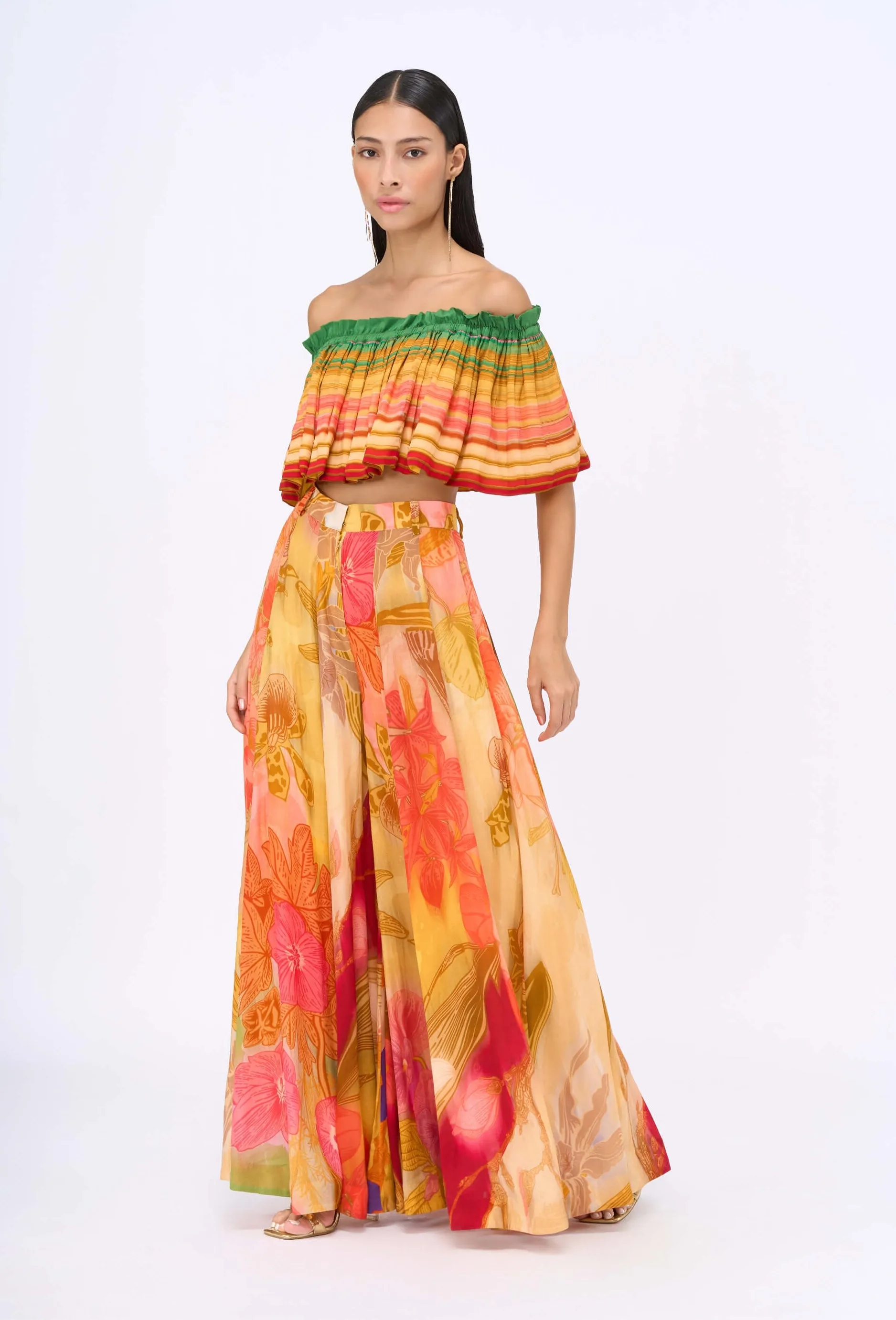 Love-struck off-shoulder top and pants