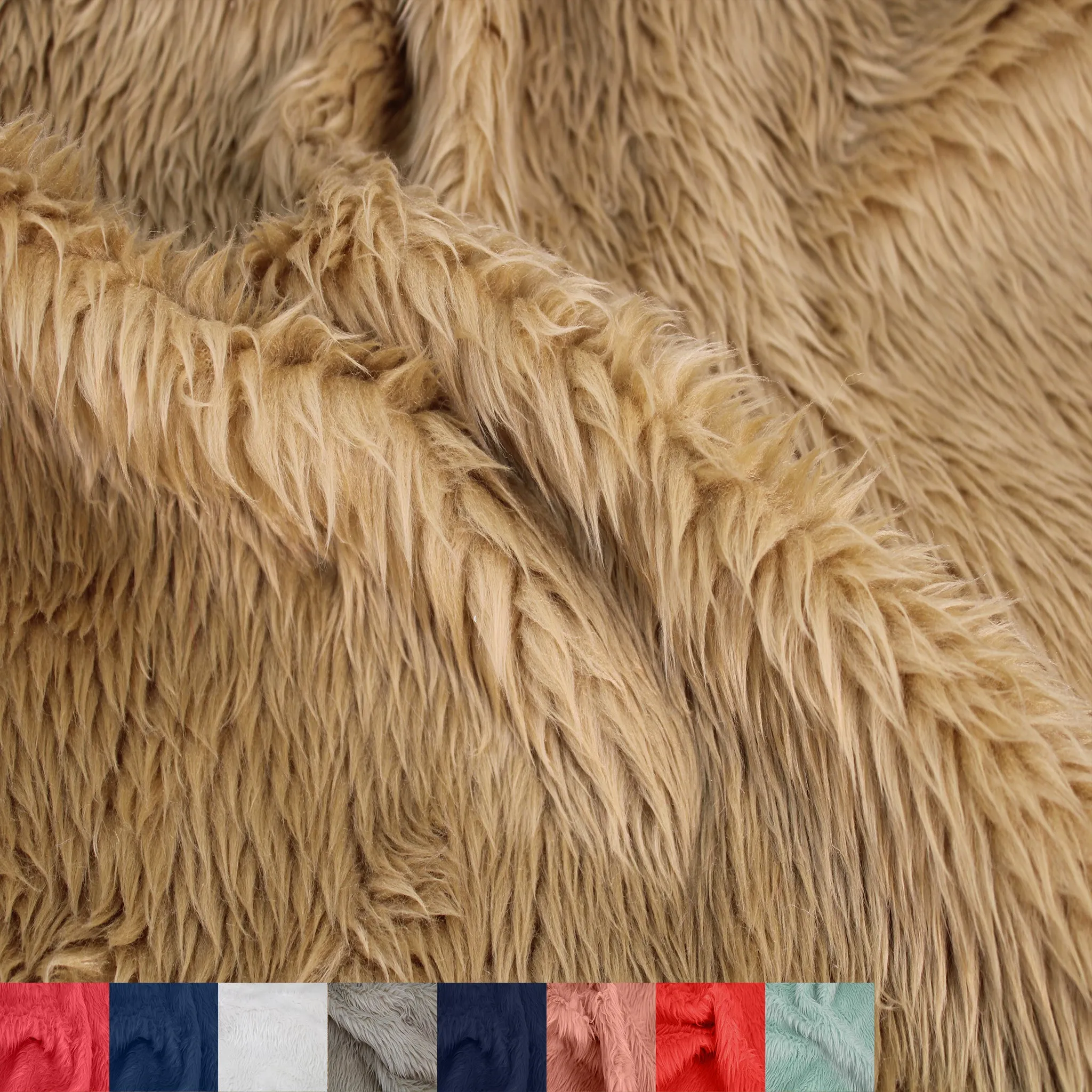 Luxury Shag Faux Fur-Fabric by The Yard-Soft, Shaggy Mohair for Sewing, Costumes, Rugs, Apparel, Decorations, Sofa Covers, Upholstery, Home and DIY Projects- (SKU-5009)