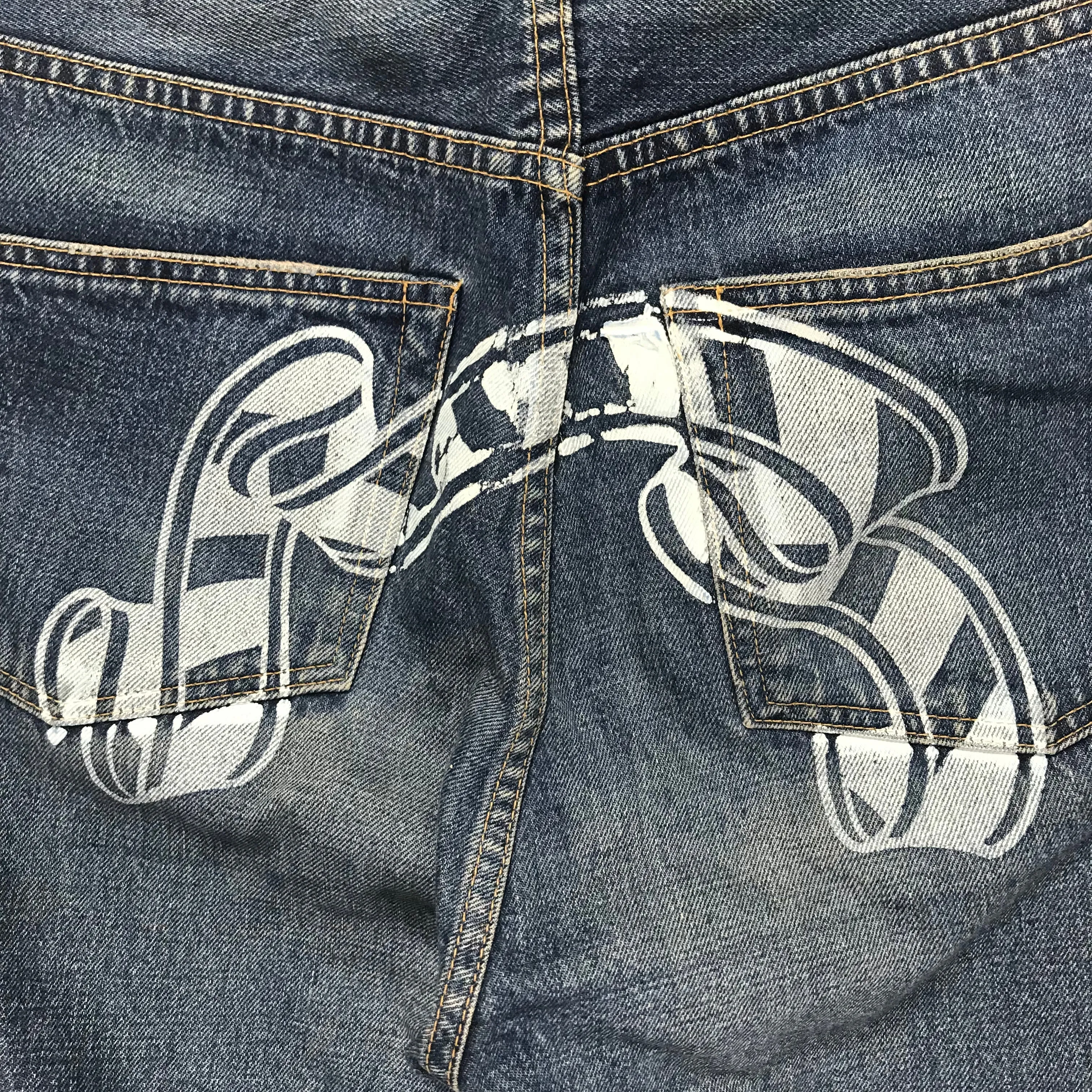 [M] A Bathing Ape Bape Baby Milo Face Selvedge Washed Denim