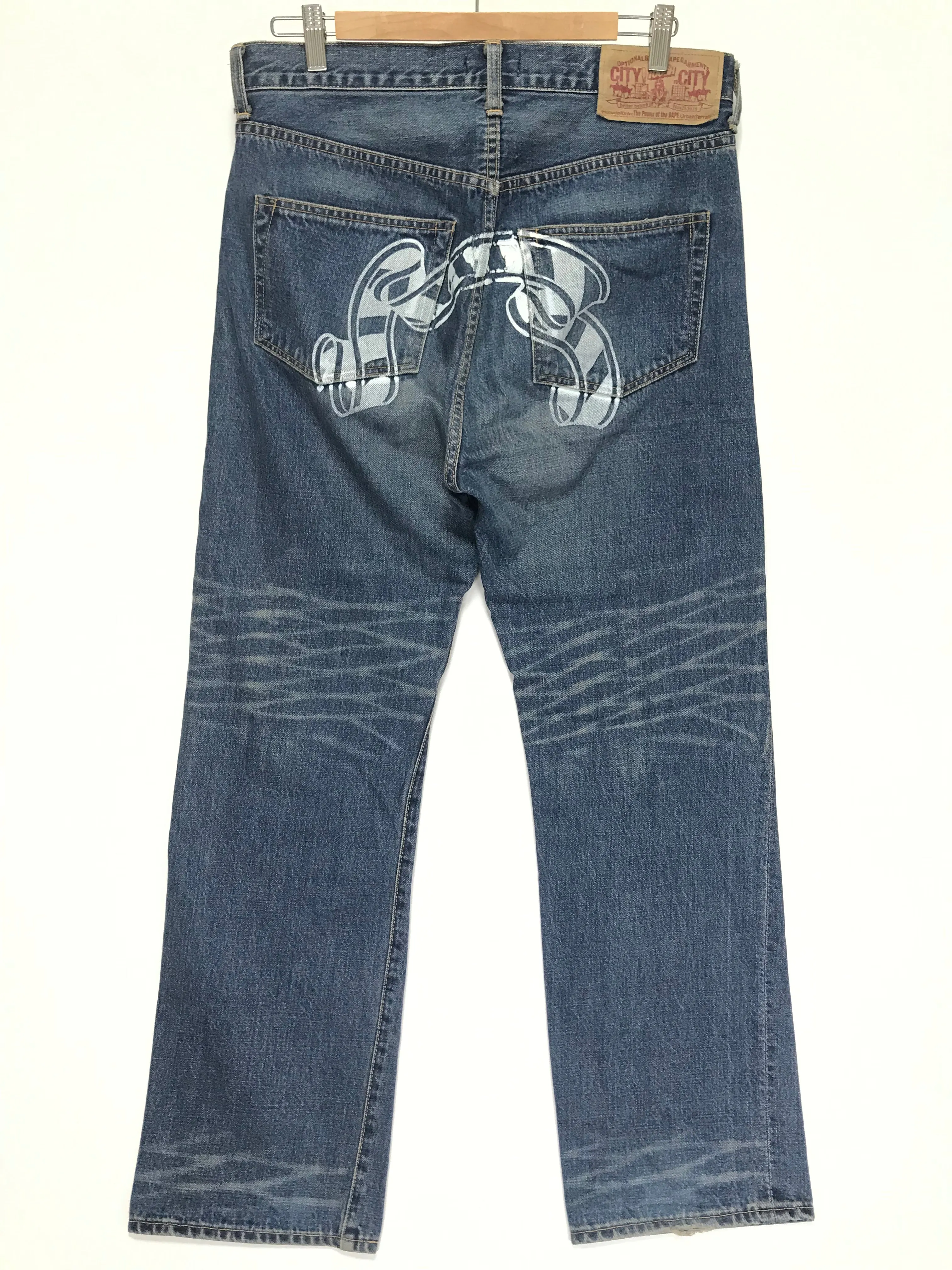[M] A Bathing Ape Bape Baby Milo Face Selvedge Washed Denim