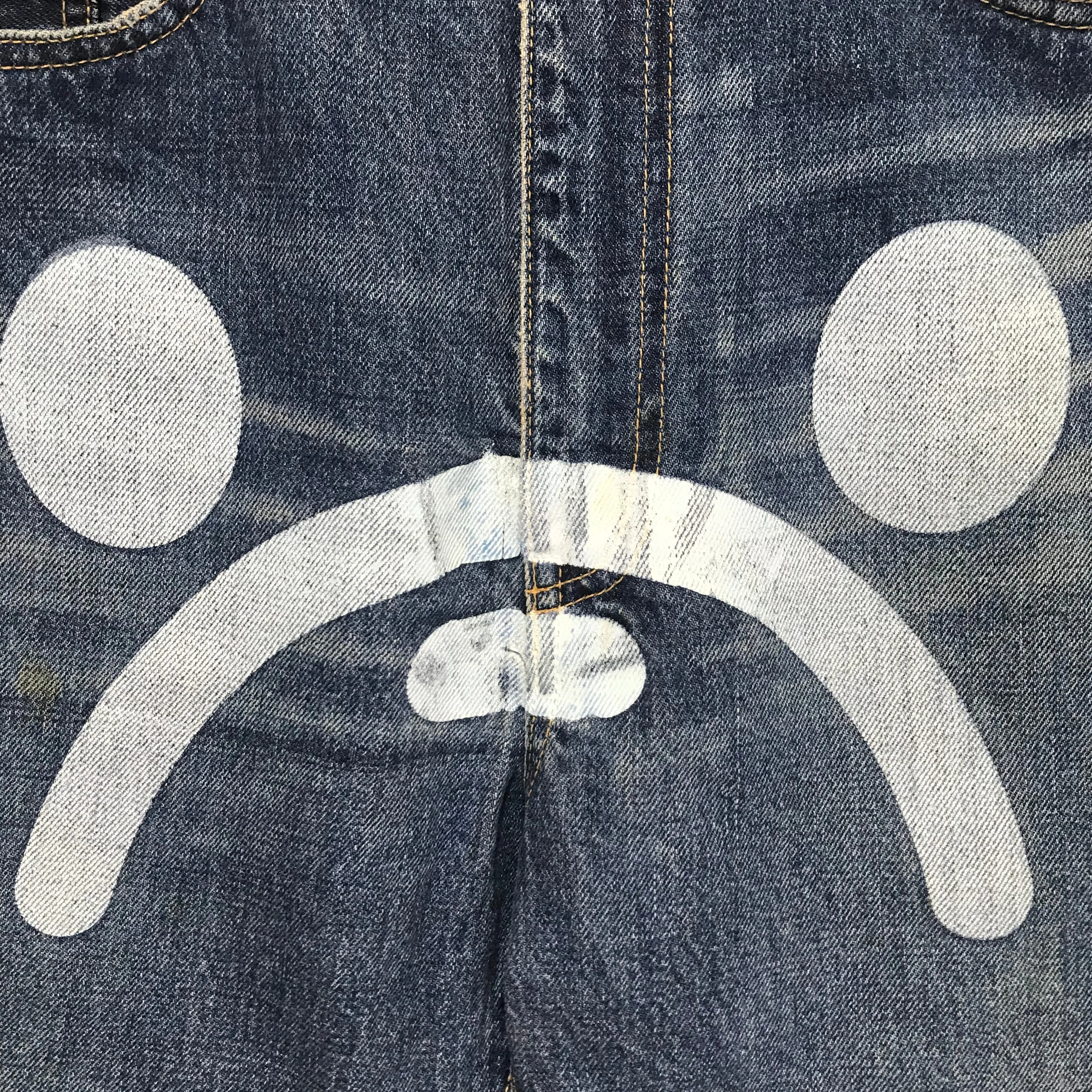[M] A Bathing Ape Bape Baby Milo Face Selvedge Washed Denim