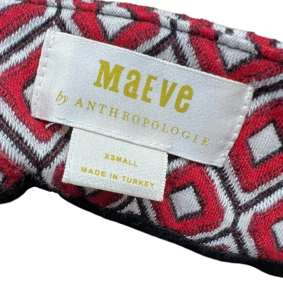 Maeve By Anthropologie Red Diamond Pattern Wrap Pencil Skirt Size XS