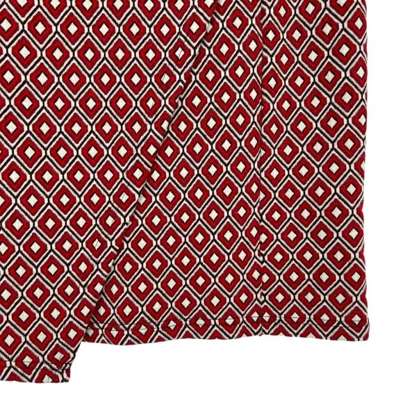 Maeve By Anthropologie Red Diamond Pattern Wrap Pencil Skirt Size XS
