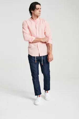 Mandarin Collar Essential Shirt In Salmon