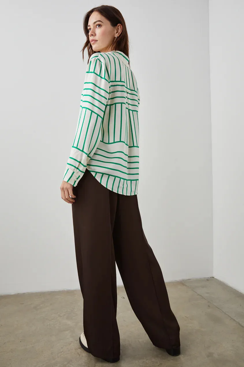 Mara blouse - green line art