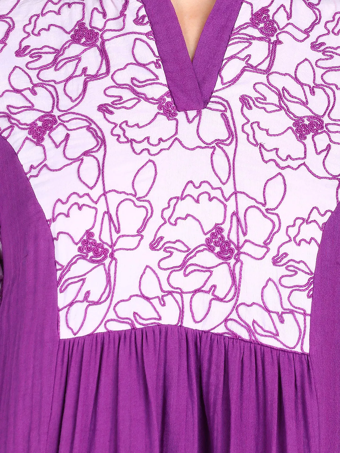 Margenta threadwork flared Midi Dress