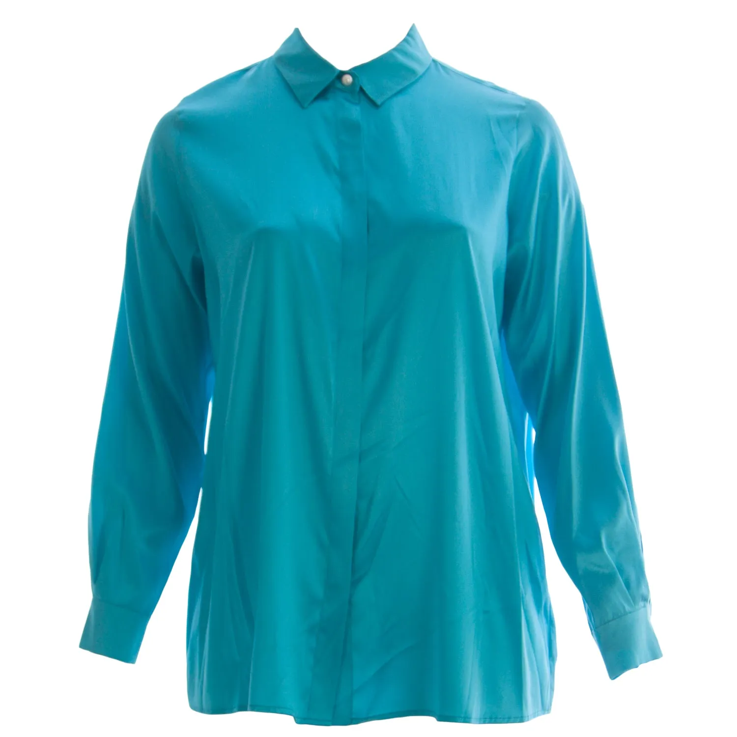 MARINA RINALDI Womens Brigitte Pearl Button Blouse $700 NWT