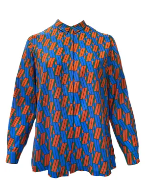 Marina Rinaldi Women's Orange Bamby Button Down Silk Shirt Size 14W/23