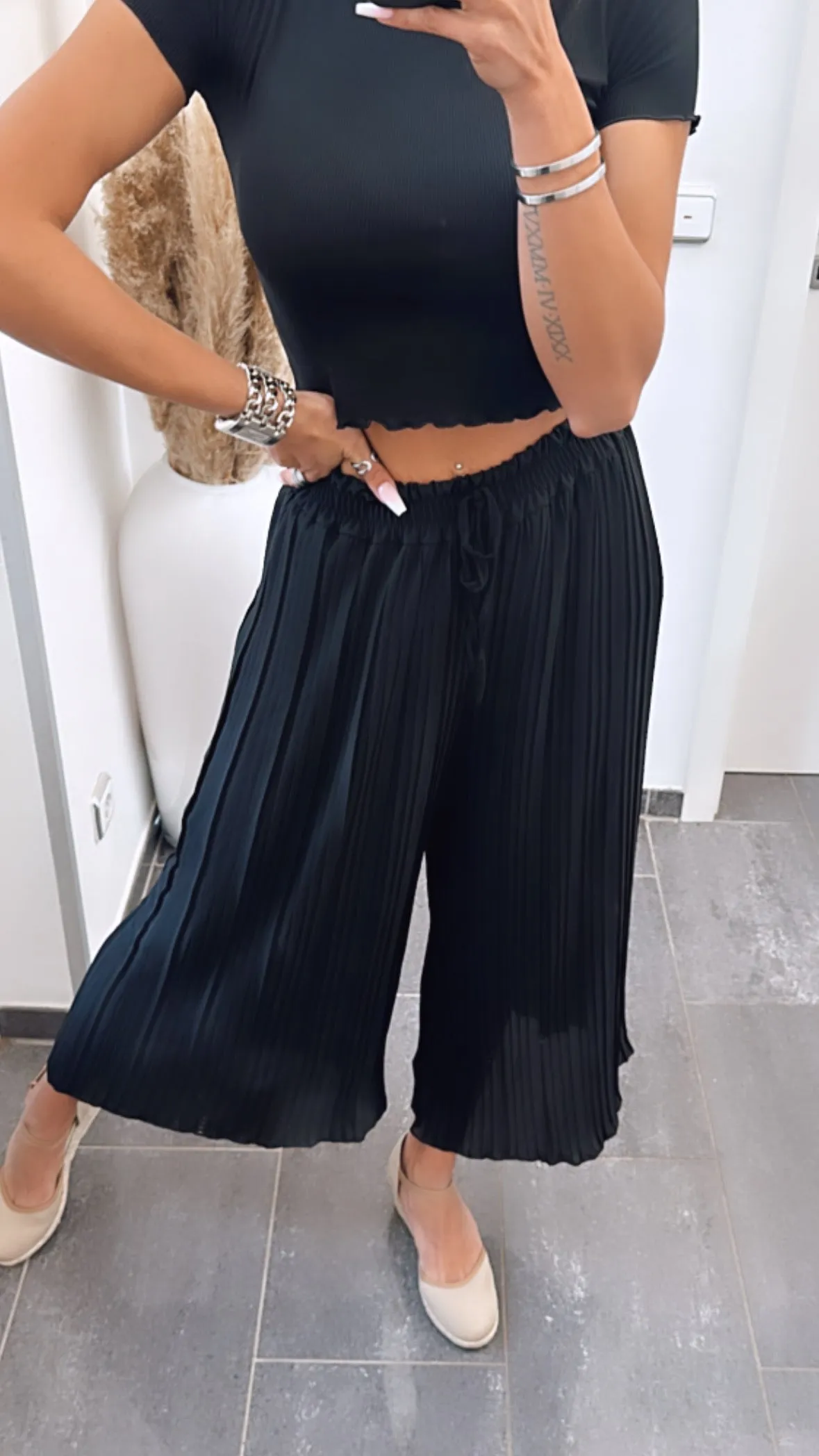 Mary | Beige Pleated trousers One size