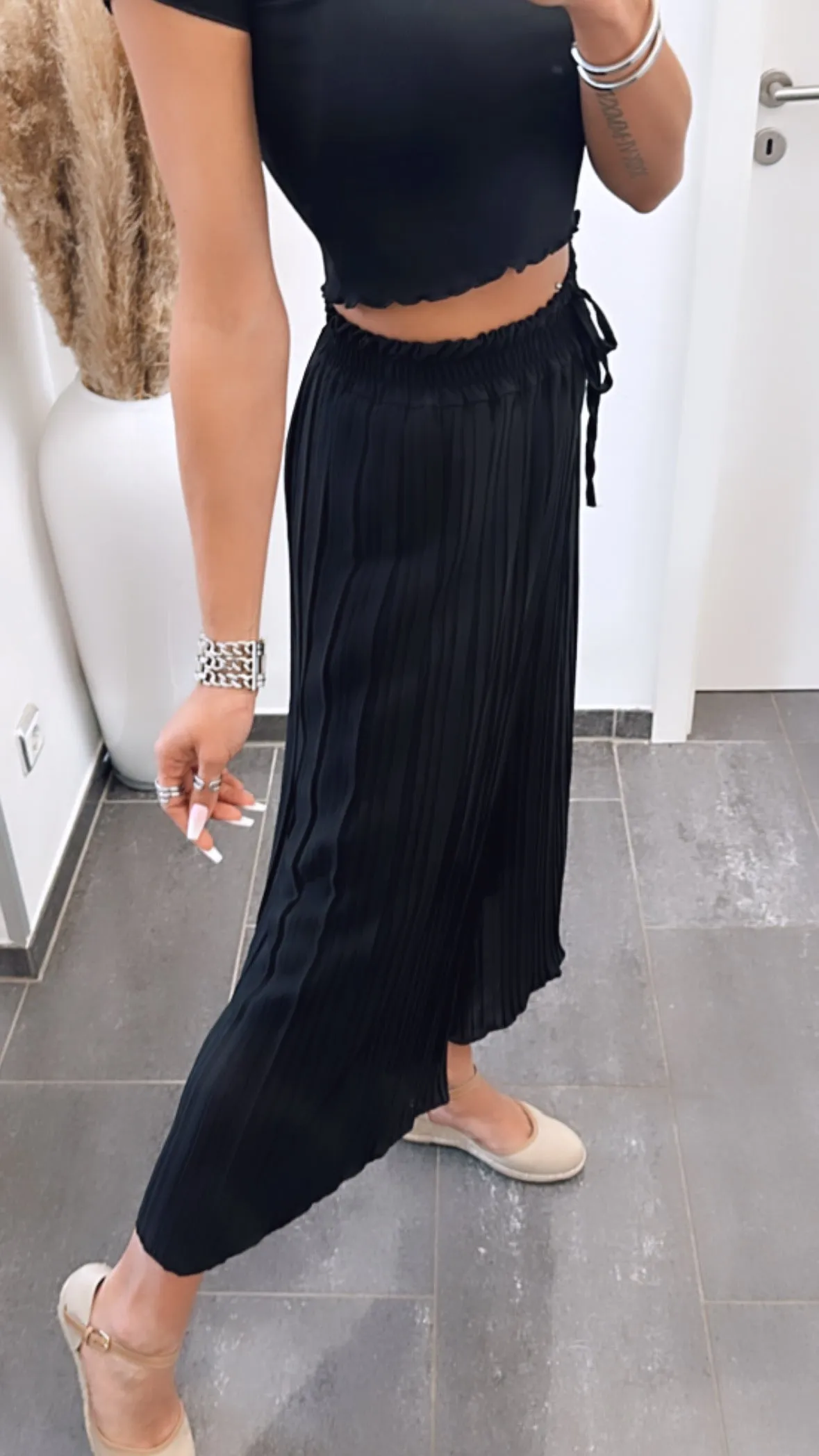 Mary | Beige Pleated trousers One size