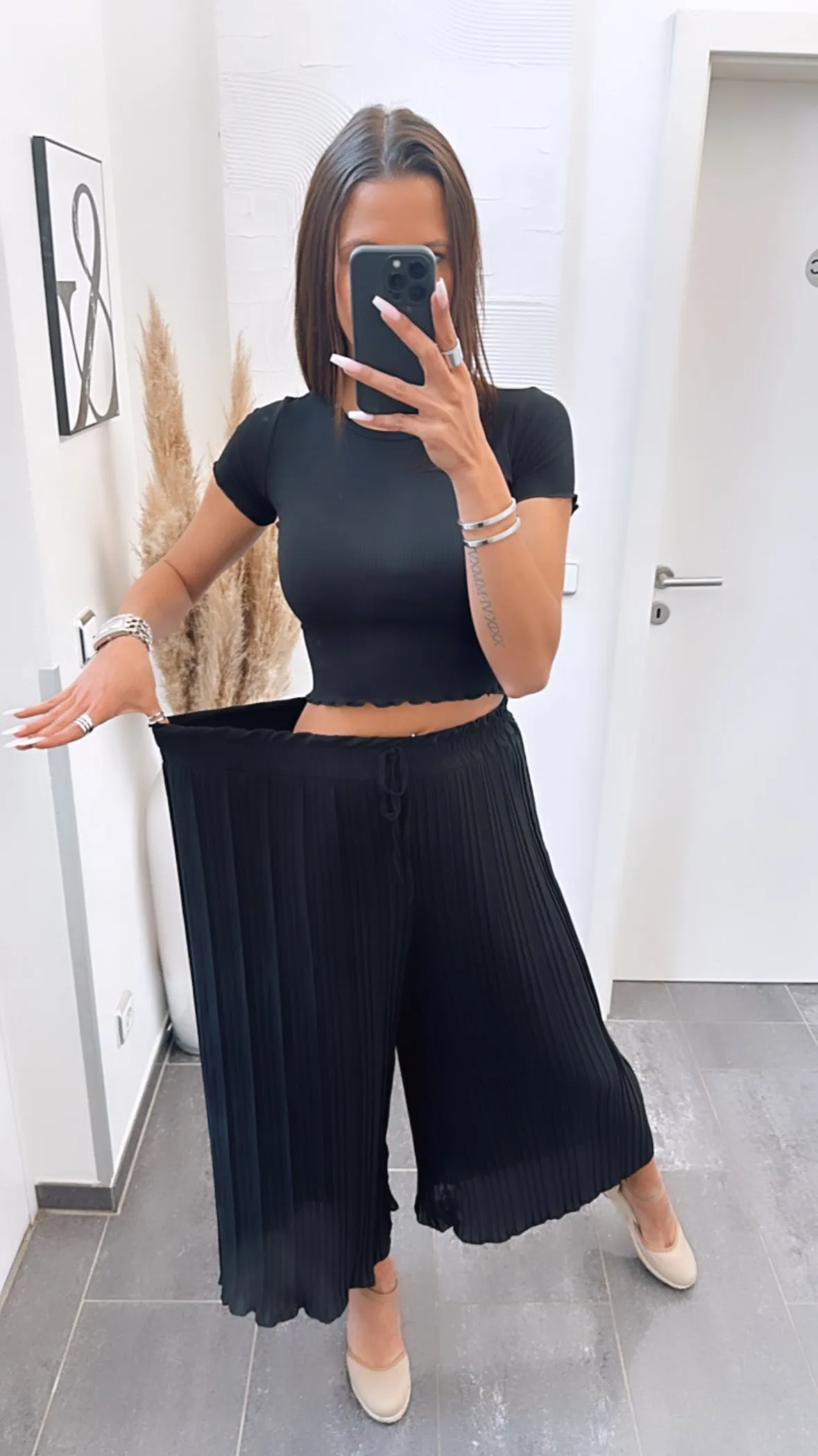 Mary | Beige Pleated trousers One size