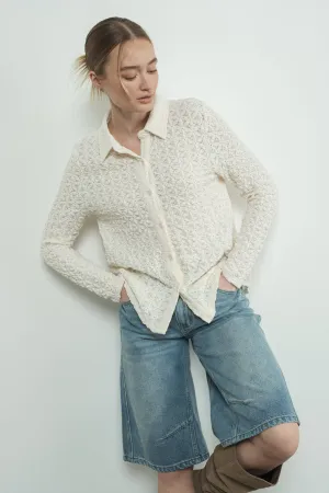MAT3065 FLORAL LACE BUTTONDOWN SHIRTS