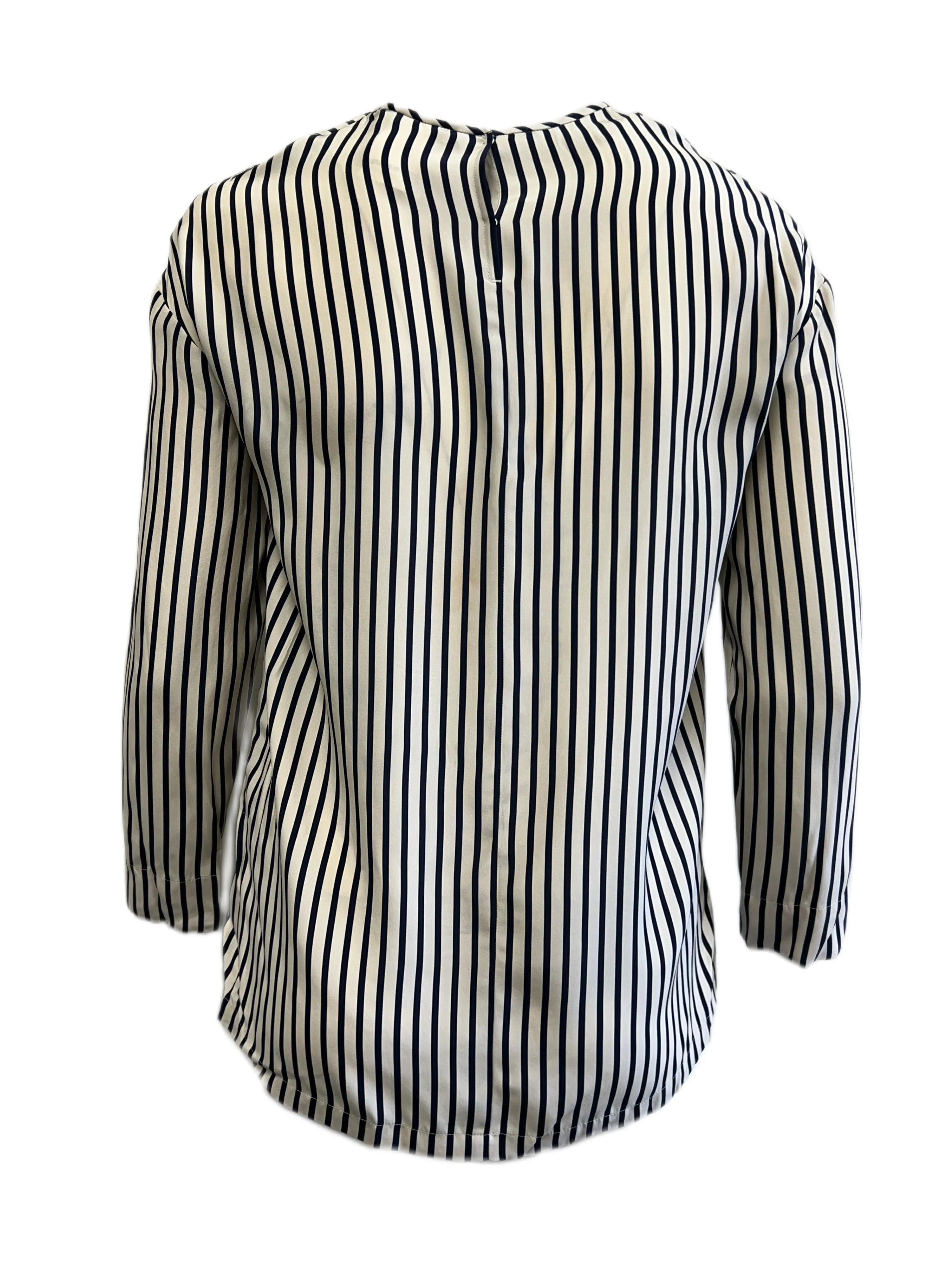 Max Mara Women's Ivory Manisa Striped Silk Blouse NWT