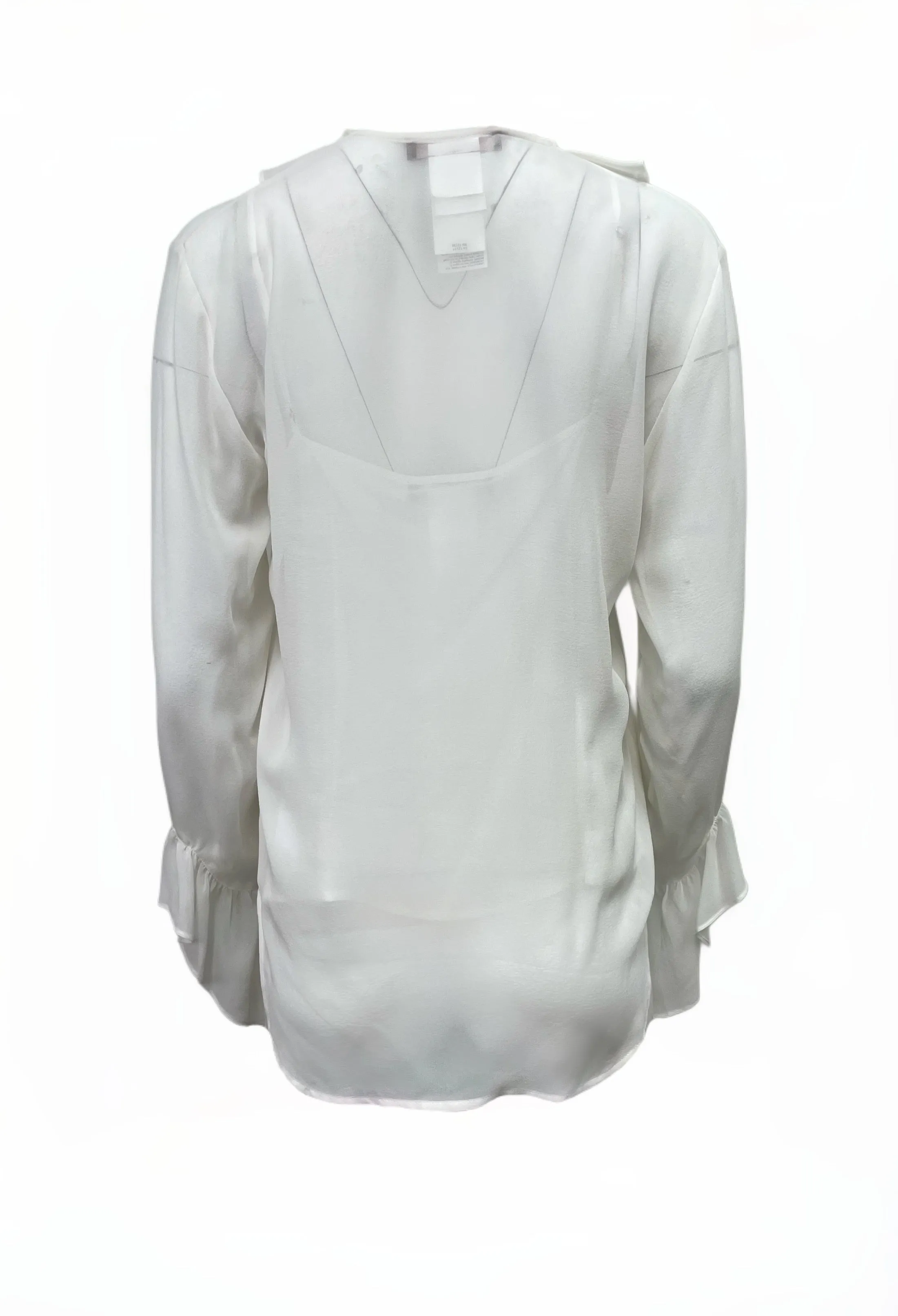 Max Mara Women's Silk Albatro V-Neck Long Sleeve Shirt NWT