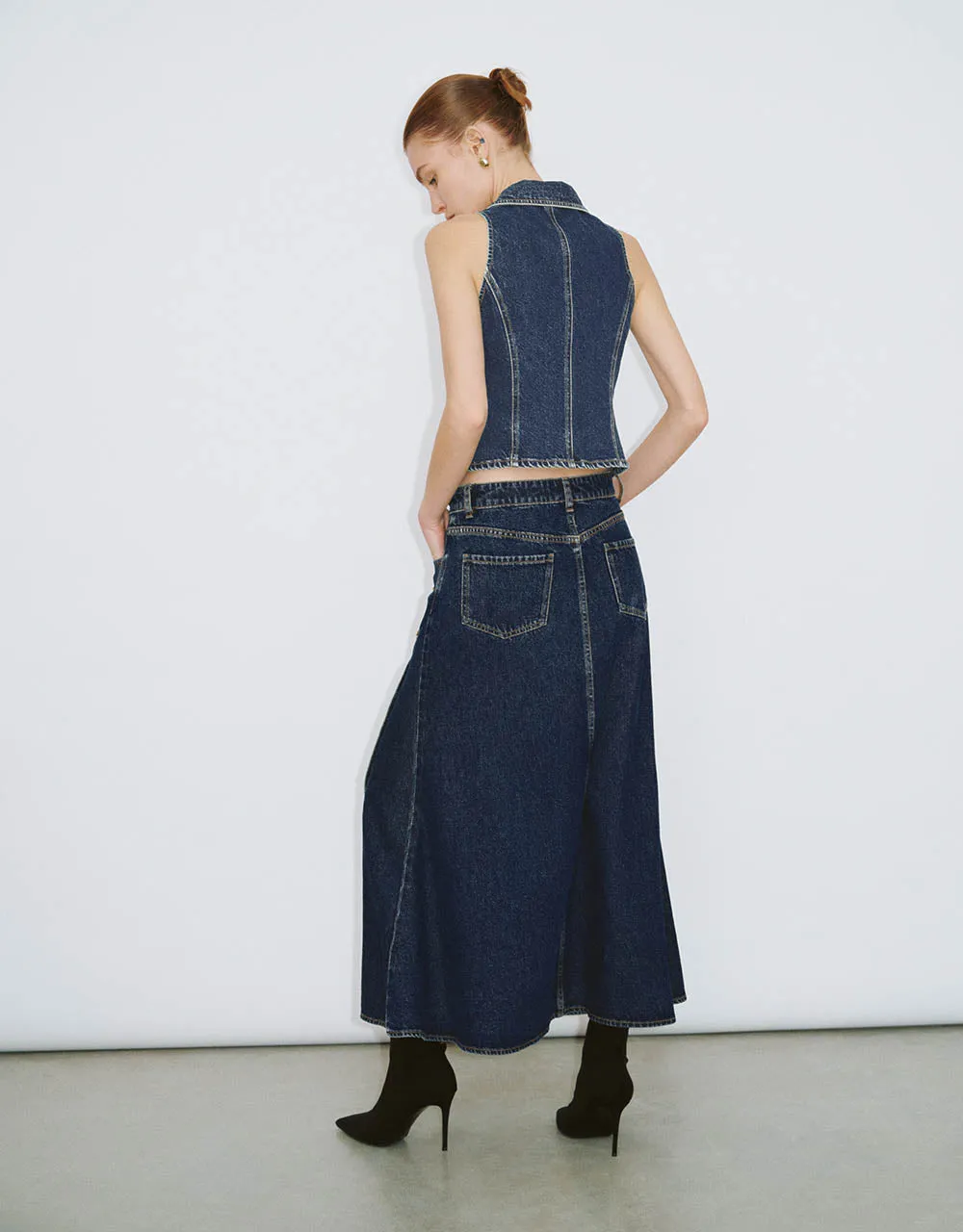 Maxi A-Line Denim Skirt
