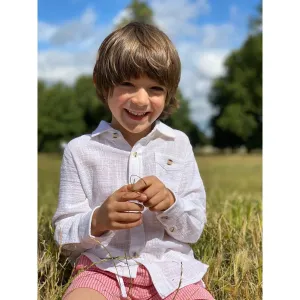Me & Henry “Merchant” Long Sleeved Linen Style Cotton Shirt: Size 6/7 to 9/10 Years