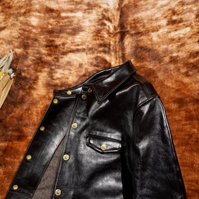 Men's Black Brakeman Leather Coat