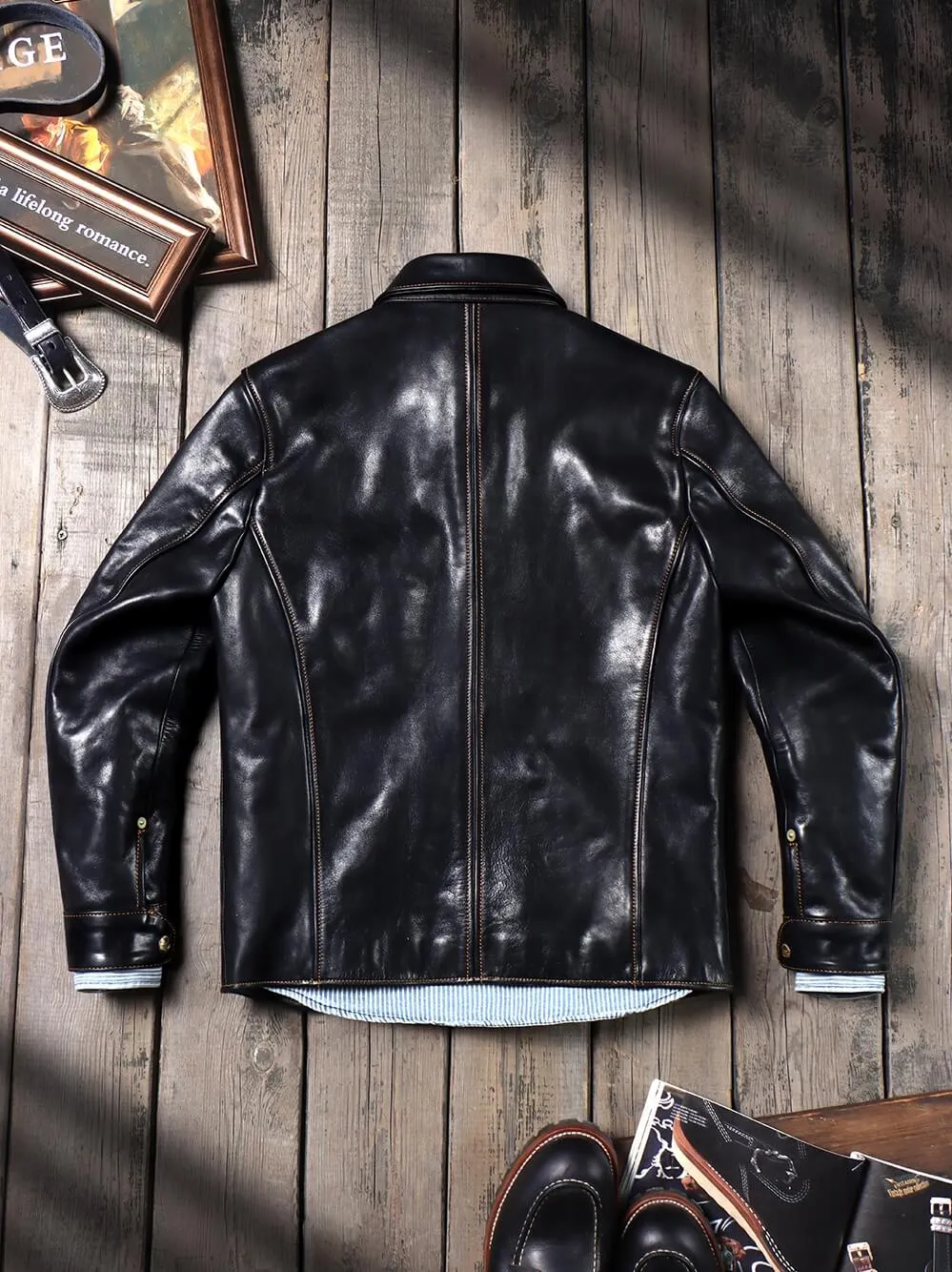 Men's Black Brakeman Leather Coat