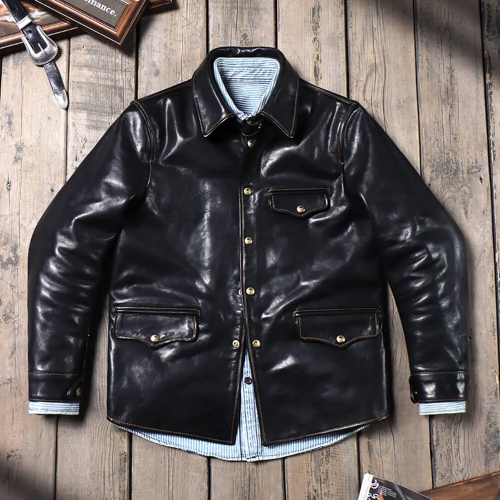 Men's Black Brakeman Leather Coat