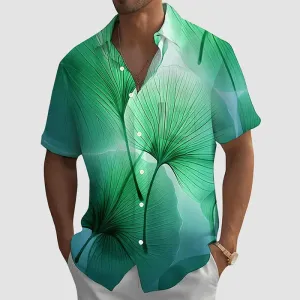 Men's Hawaiian Botanical Ombre Print Shirt
