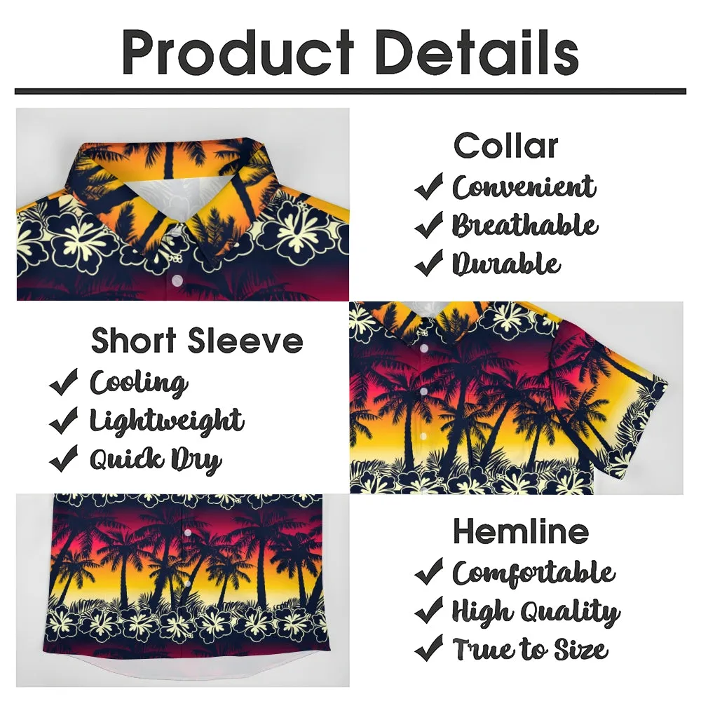 Men's Hawaiian Coconut Palm Casual Short Sleeve Shirt 2311000630