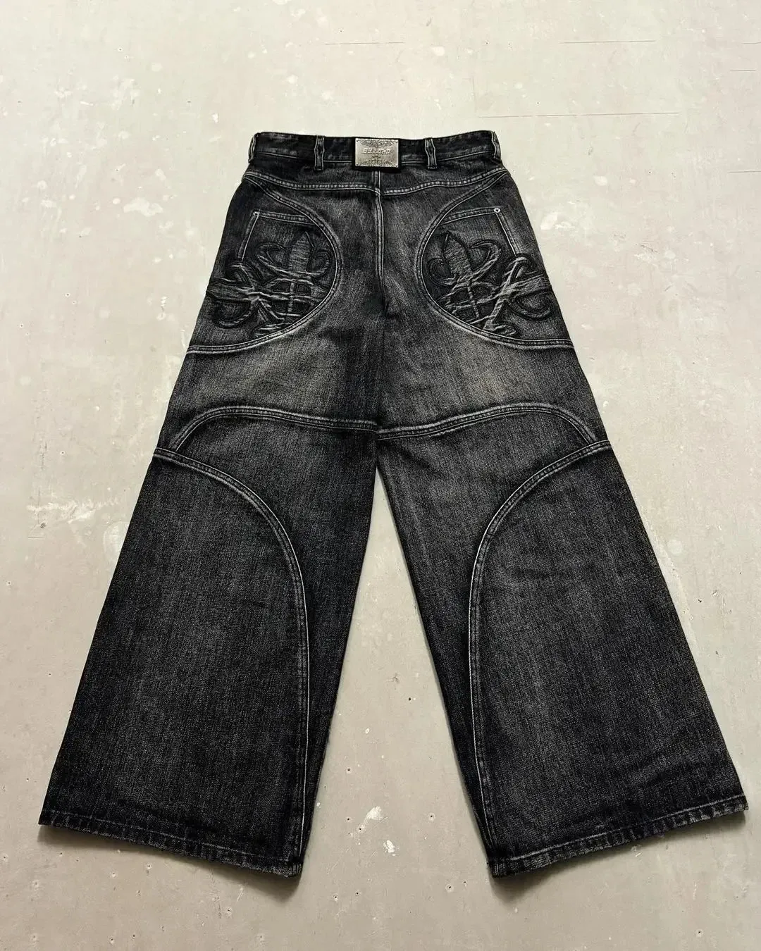 Men's Oversized Baggy Jeans – Loose Straight Distressed Wide-Leg Pants