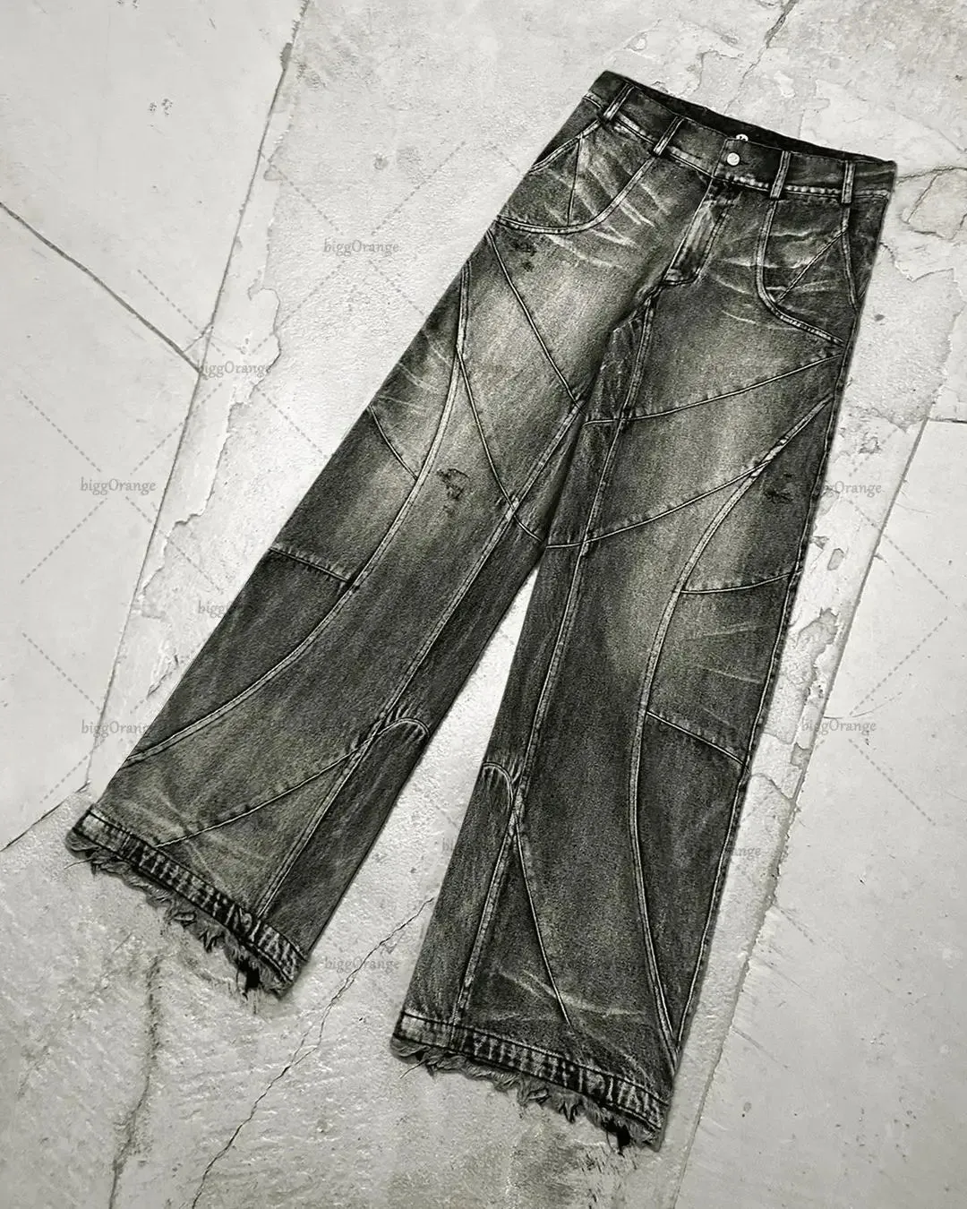 Men's Oversized Baggy Jeans – Loose Straight Distressed Wide-Leg Pants