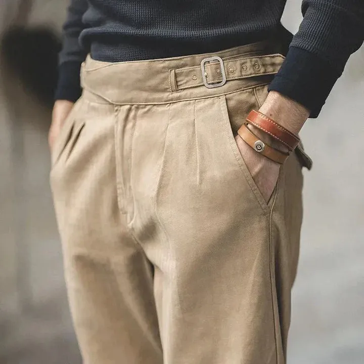 Men's trousers with pleated front