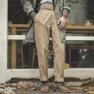 Men's trousers with pleated front
